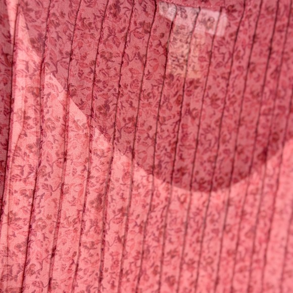 Trio New York Floral‎ Silk Dress Y2K 90s Sleeveless Midi Pink Sz 8 Vintage - Picture 5 of 9